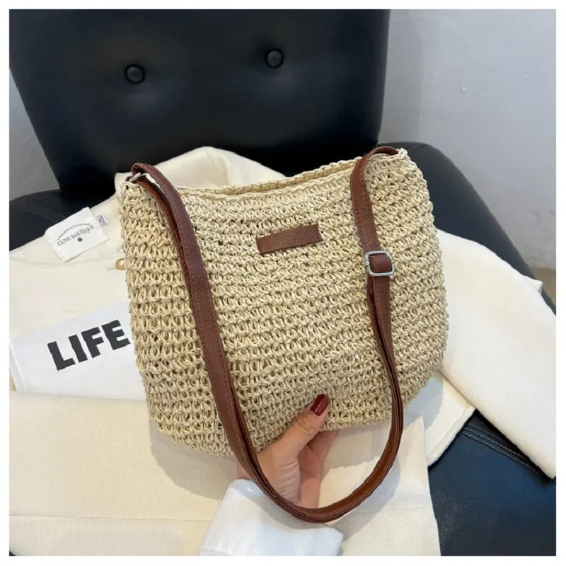 Zanny Women's Trendy Summer 2024 Straw Shoulder Bag