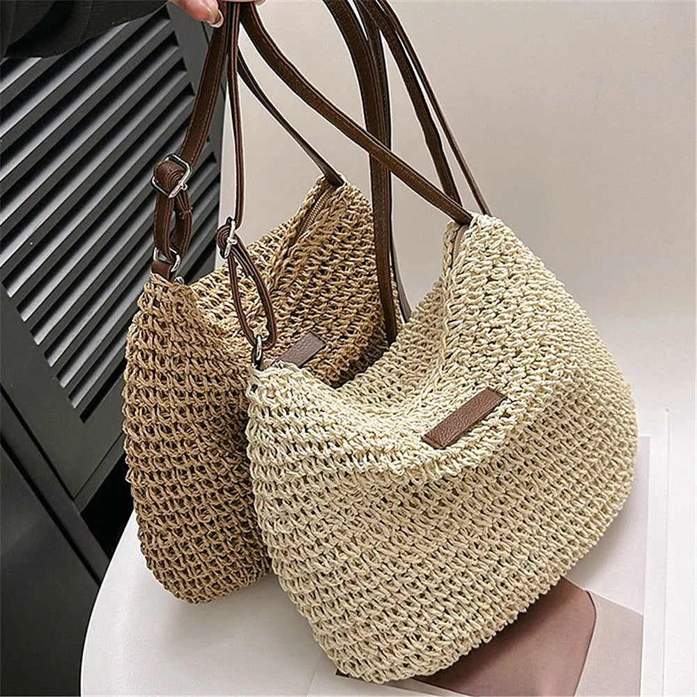 Zanny Women's Trendy Summer 2024 Straw Shoulder Bag
