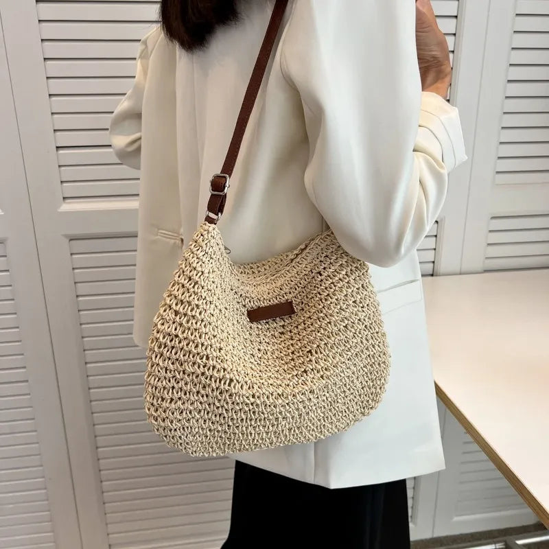 Zanny Women's Trendy Summer 2024 Straw Shoulder Bag