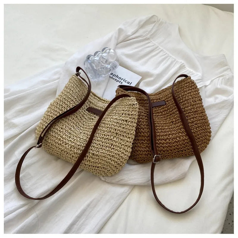 Zanny Women's Trendy Summer 2024 Straw Shoulder Bag